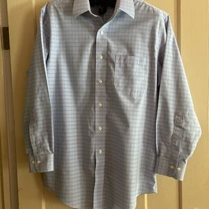 Brooks Brothers 346 Dress Shirt Men’s 15.5 32/33 Blue Plaid Non-Iron Regular Fit